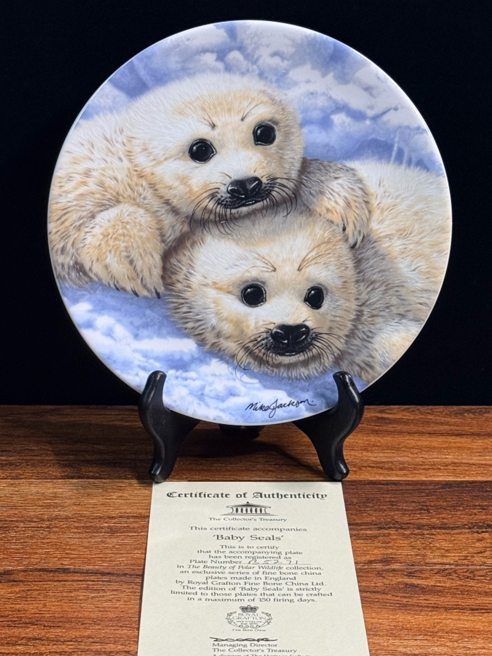 1990 ROYAL GRAFTON “Baby Seals” By Mike Jackson Collector Plate #B5271